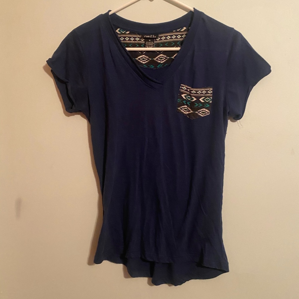 Blue v neck t shirt